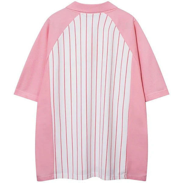 MELTEDSMILE QUARTER ZIP T-SHIRT STRIPED PATTERN