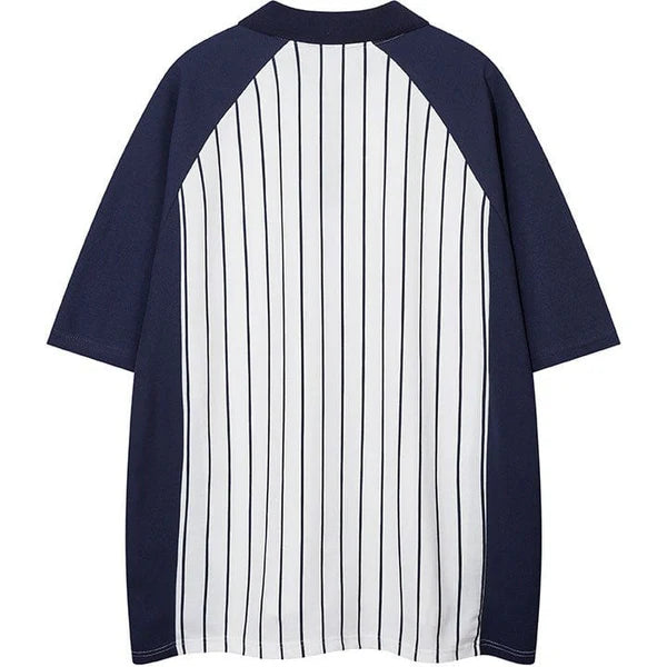 MELTEDSMILE QUARTER ZIP T-SHIRT STRIPED PATTERN